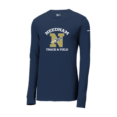 Needham T&F - Camiseta de manga larga Nike Dri-FIT de algodón y poliéster (NKBQ5230)
