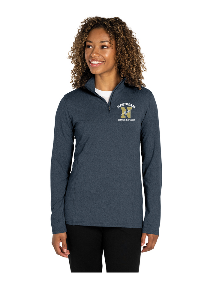 Needham Track & Field - Women's Heathered Eco-Logic Stretch Quarter Zip (5468)