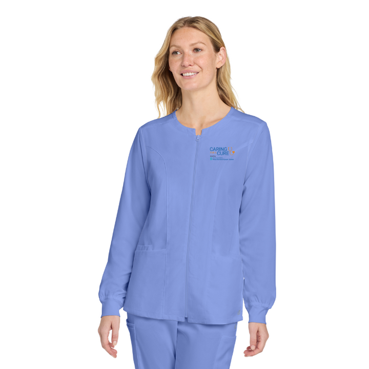 Chaqueta médica con cierre completo Premiere Flex™ para mujer de Caring for a Cure (WW4088) 