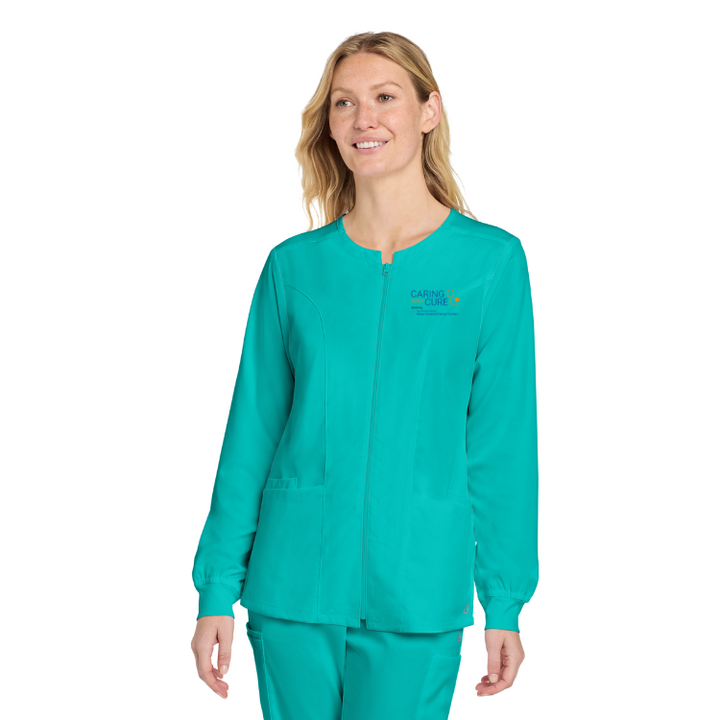 Chaqueta médica con cierre completo Premiere Flex™ para mujer de Caring for a Cure (WW4088) 