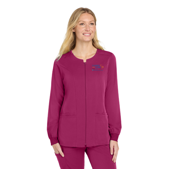 Chaqueta médica con cierre completo Premiere Flex™ para mujer de Caring for a Cure (WW4088) 