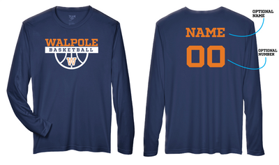 Walpole Youth Basketball - Official Shooting Shirt YOUTH Unisex Performance Long Sleeve T-Shirt (PC380YLS)
