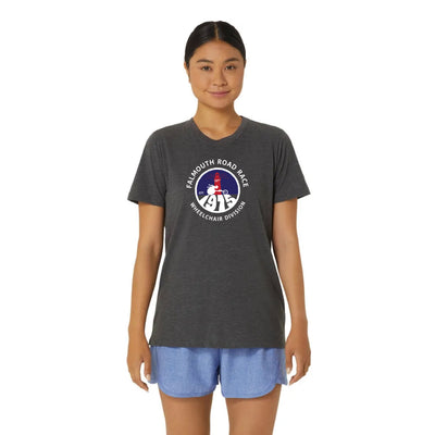 Falmouth Road Race 2025 División de Silla de Ruedas - Camiseta ASICS PR de poliéster y algodón para mujer (2012D014) (FRR-07)