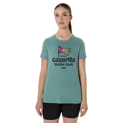 Gasparilla 2026 - Camiseta de manga corta ASICS para mujer color celadón (2012D014) (GAS-04) 