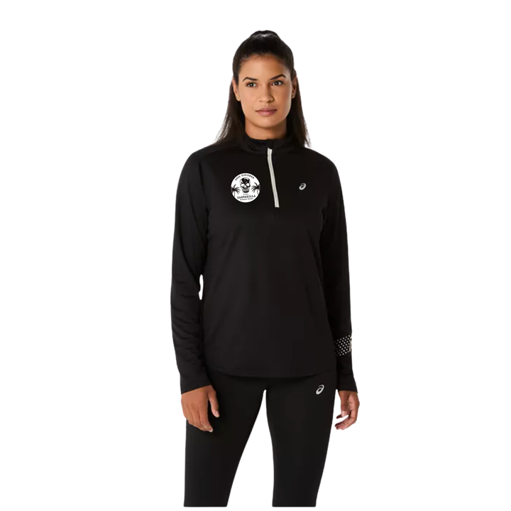 Gasparilla 2026 FINISHER - ASICS Women's Icon Long Sleeve 1/2 Zip Black (2012D364)