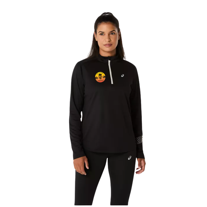 Gasparilla 2026 FINISHER - ASICS Women's Icon Long Sleeve 1/2 Zip Black (2012D364)