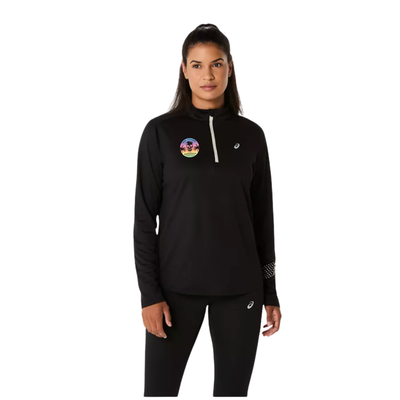Gasparilla 2026 FINISHER - ASICS Women's Icon Long Sleeve 1/2 Zip Black (2012D364)