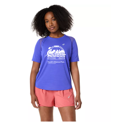 Crim HAP - Camiseta ASICS de manga corta de carretera para mujer Cobalt Burst (2012D371) (CFR-53)