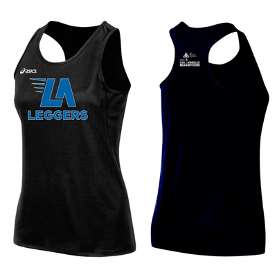 LA Leggers Run Club - Camiseta sin mangas ASICS Rival II para mujer (TF2934)