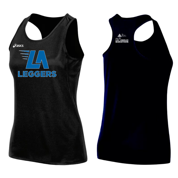 LA Leggers Run Club - Camiseta sin mangas ASICS Rival II para mujer (TF2934)