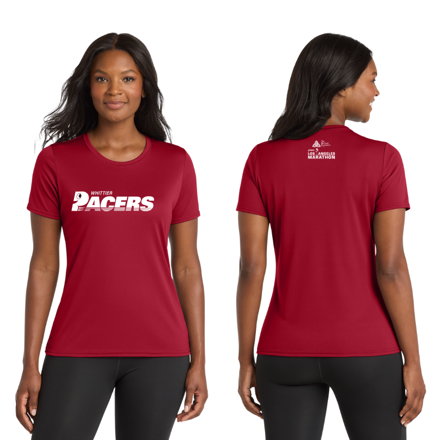 Whittier Pacers Run Club x Maratón de Los Ángeles 2026 - Camiseta deportiva para mujer "Run In"