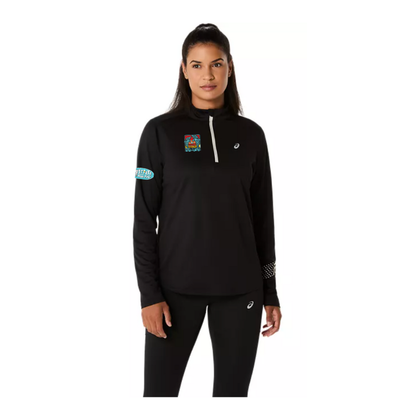 St Pete Run Fest - Chaqueta con cremallera Icon de ASICS para mujer, color negro (2012D175)