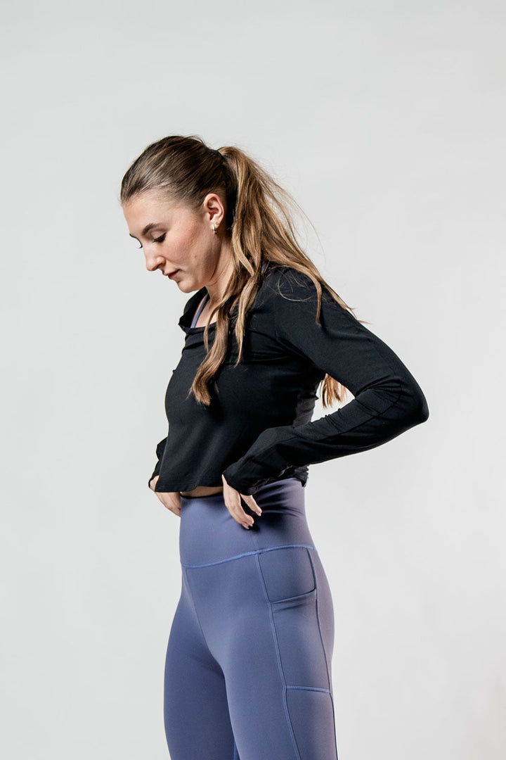 Women's Terra Recovery Arc Long Sleeve Crop (Black)