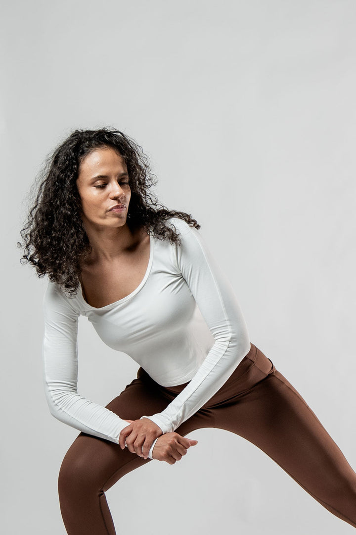 Women's Terra Recovery Arc Long Sleeve Crop (White)