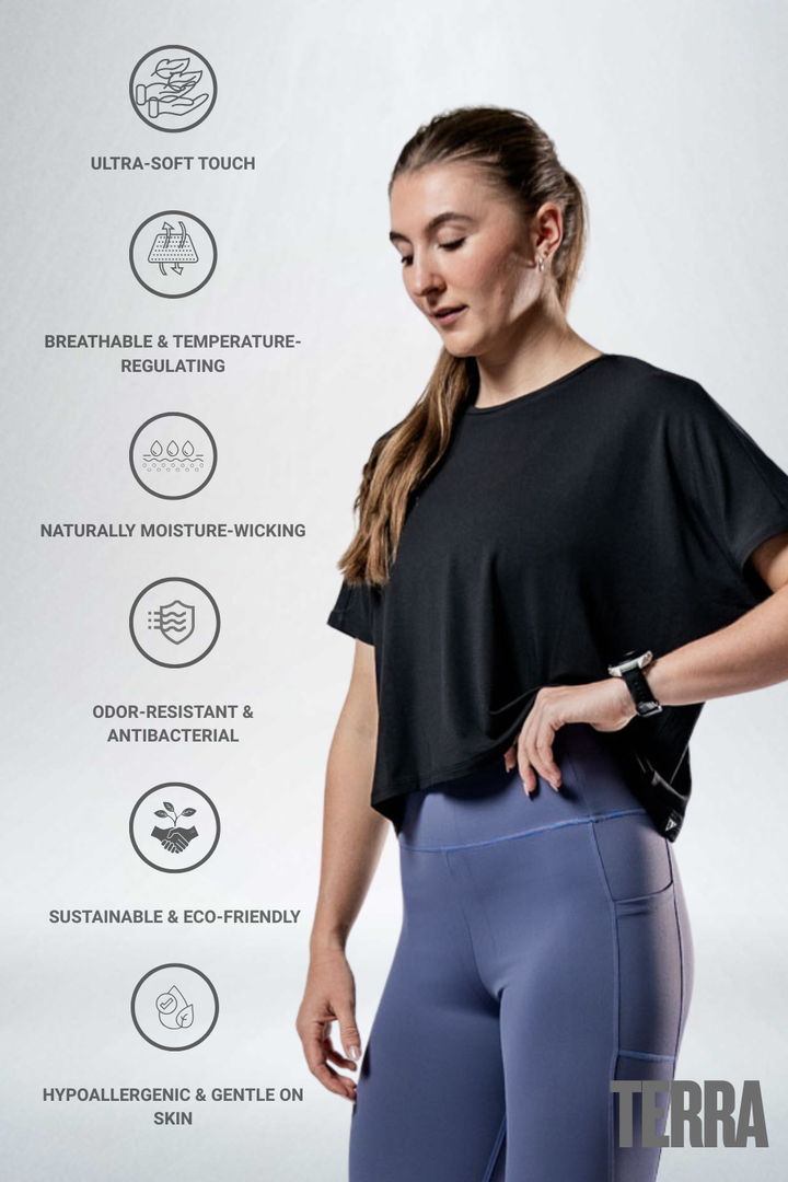 Women's Terra Recovery Drift Crop (Black)