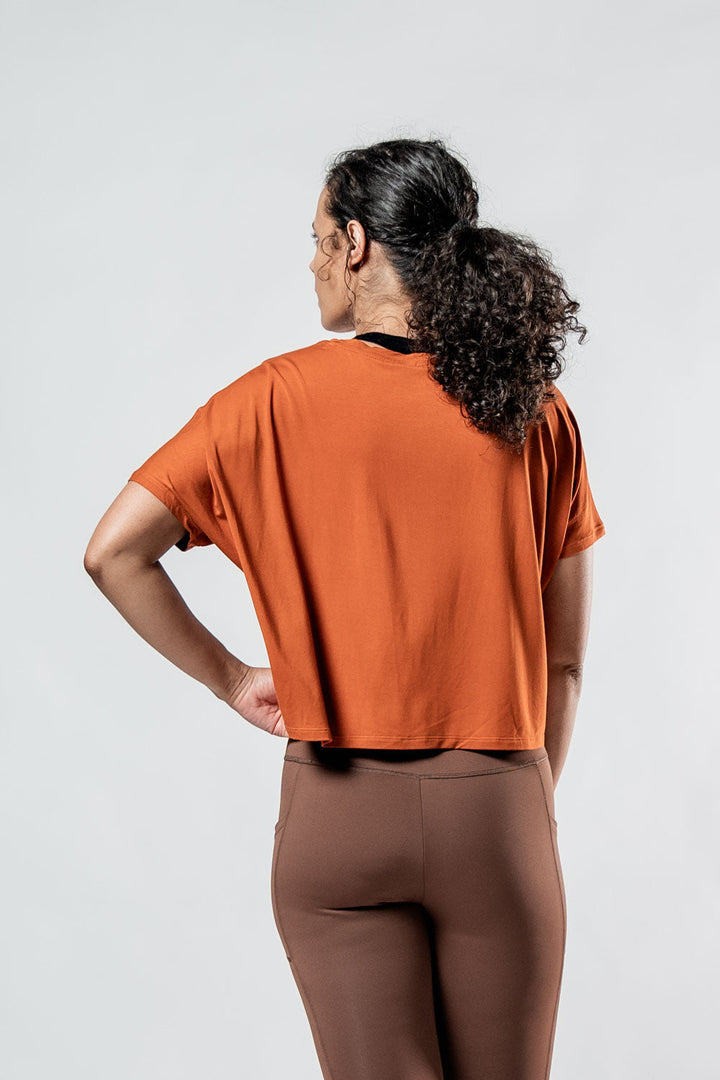 Women's Terra Recovery Drift Crop (Sunfire Clay)