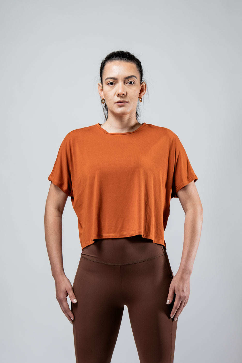 Women's Terra Recovery Drift Crop (Sunfire Clay)