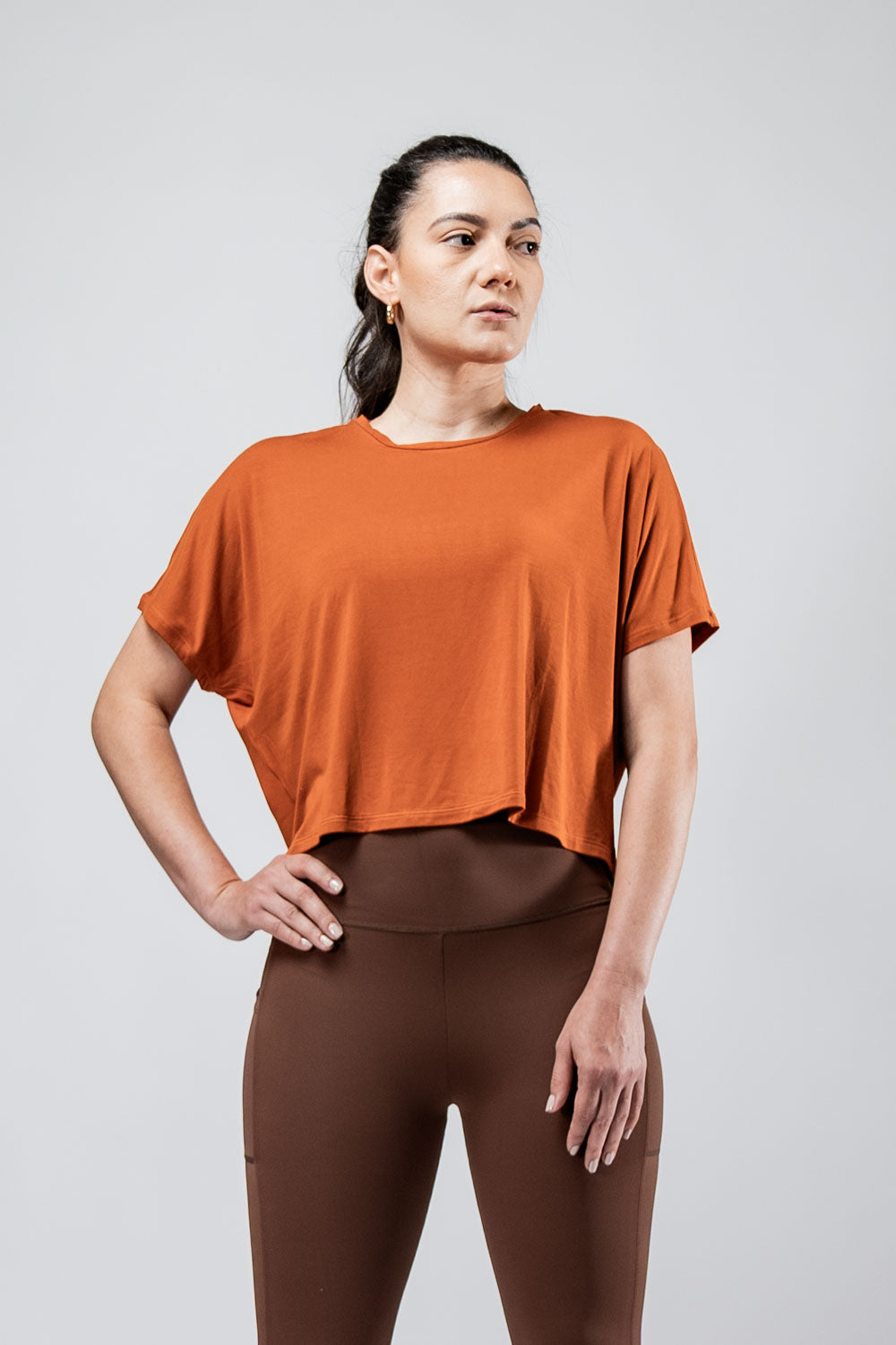 Women's Terra Recovery Drift Crop (Sunfire Clay)