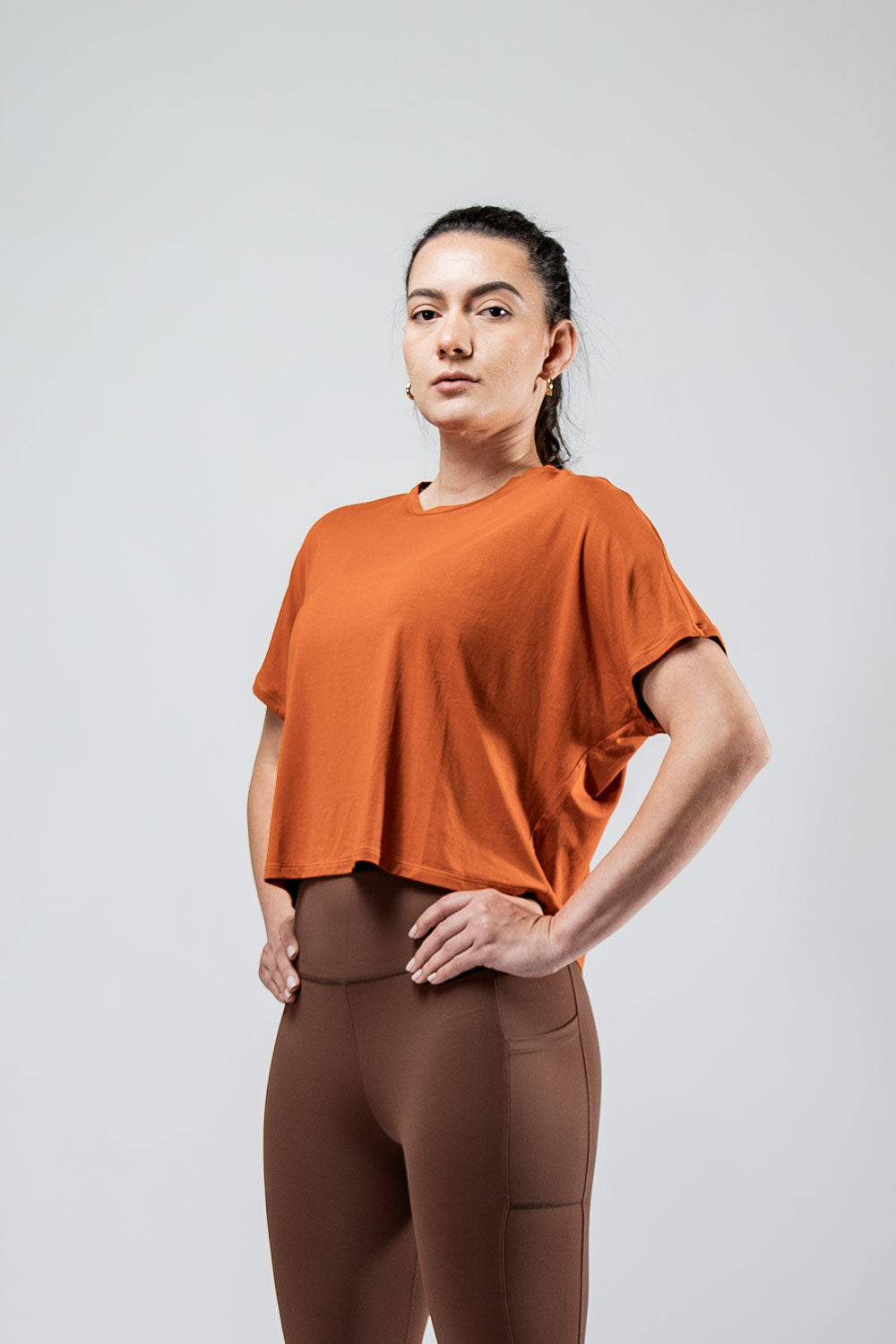 Women's Terra Recovery Drift Crop (Sunfire Clay)