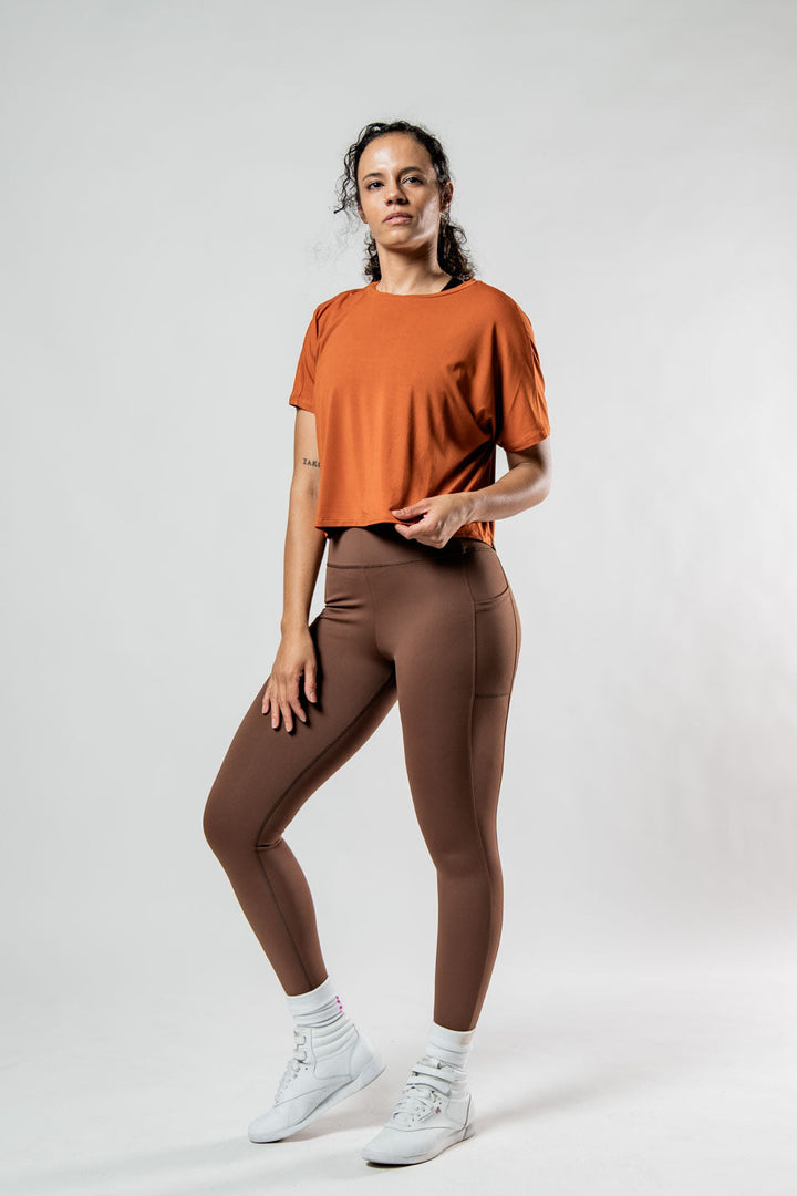 Women's Terra Recovery Drift Crop (Sunfire Clay)