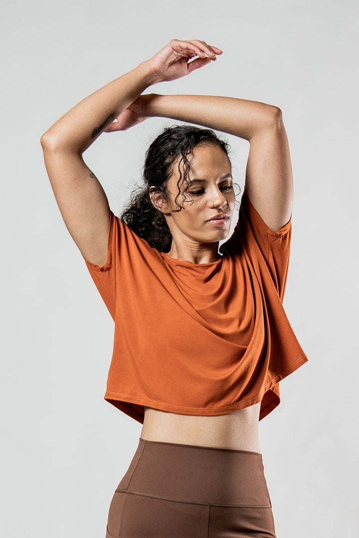 Women's Terra Recovery Drift Crop (Sunfire Clay)