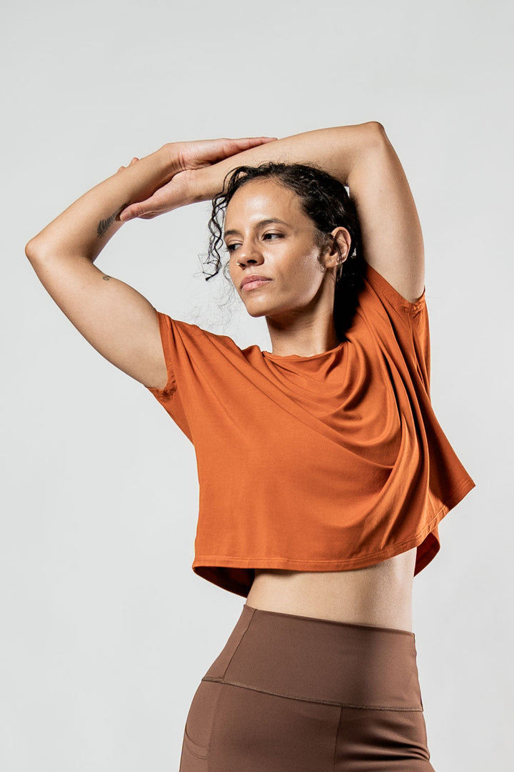 Women's Terra Recovery Drift Crop (Sunfire Clay)