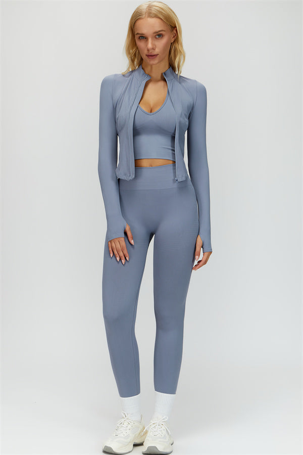 The Delight Jacket Sports Bra Leggings 3-Piece Set