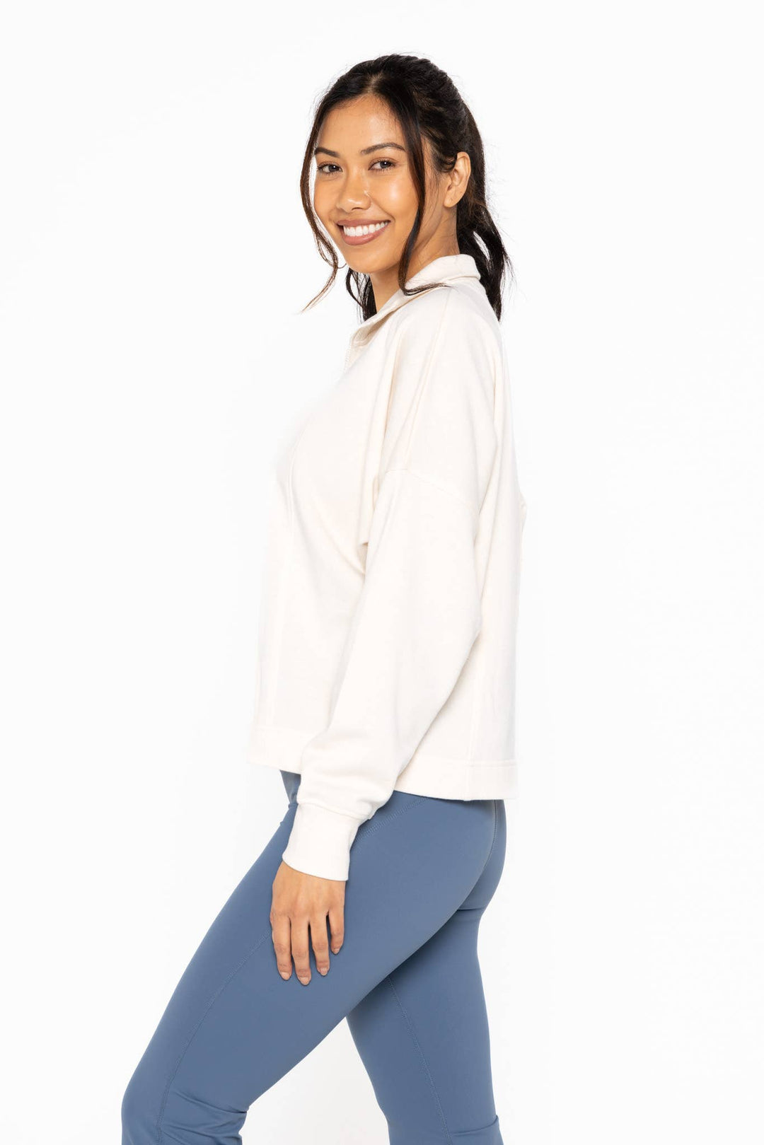 Mono B - Plush Half-Zip Fleece Pullover WOMEN