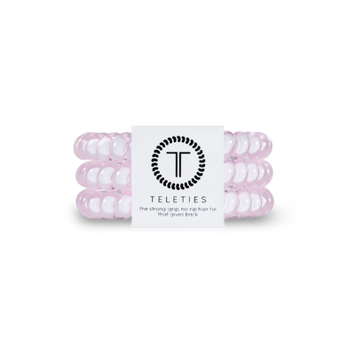 TELETIES - Espirales para el cabello | Pequeñas | Coleteros color rosa agua de rosas