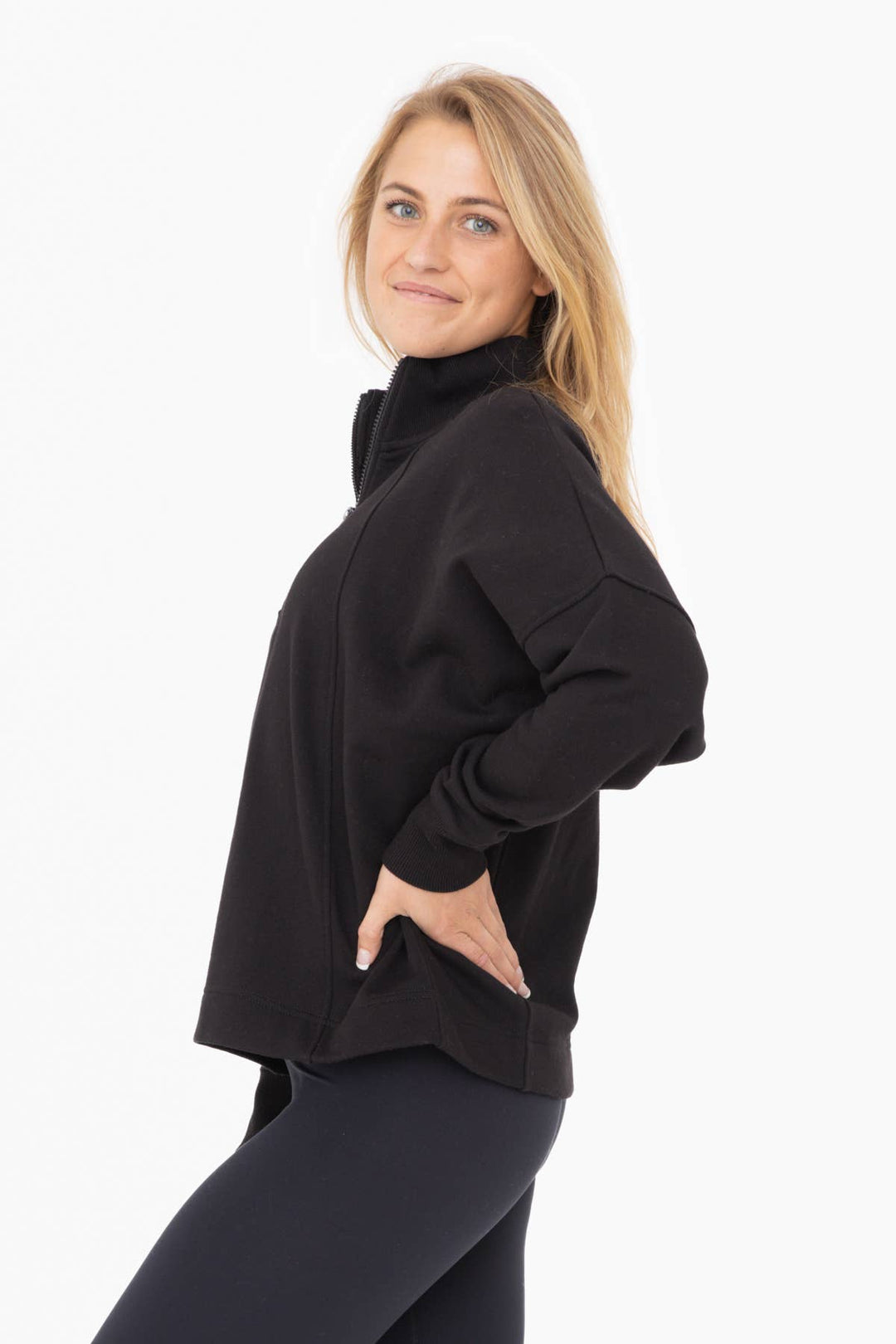 Mono B - Plush Half-Zip Fleece Pullover WOMEN