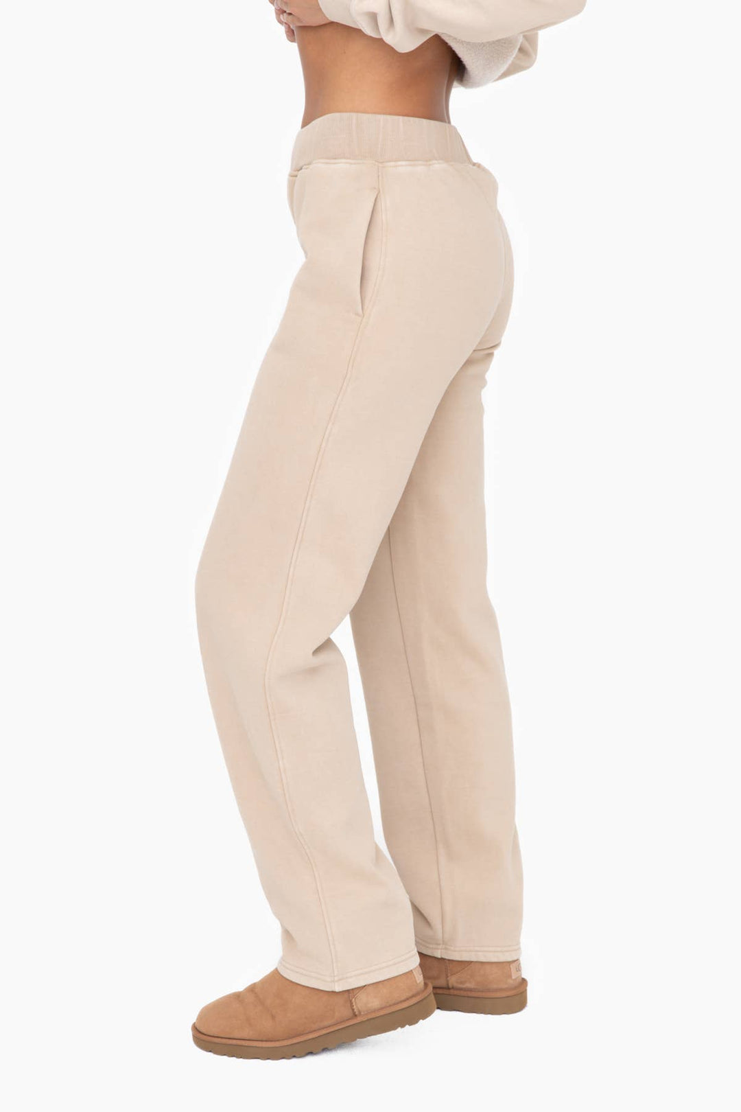 Mono B - Straight Leg Vintage Fleece Lounge Pants Women (KP12076)