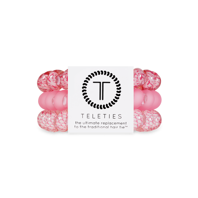 TELETIES - Spiral Hair Coils | Large | Pink and Powerful Hair Ties