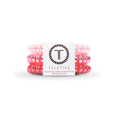TELETIES - Espirales para el cabello | Pequeñas | Coleteros rosas