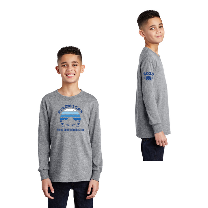 Ahern Ski Club 2025- Youth Cotton Long Sleeve Tee (PC54YLS)