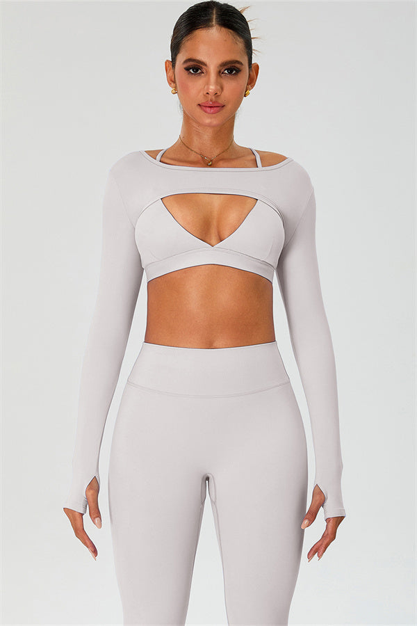 The Ember Sports Bra Crop Top Leggings 3-Piece Set