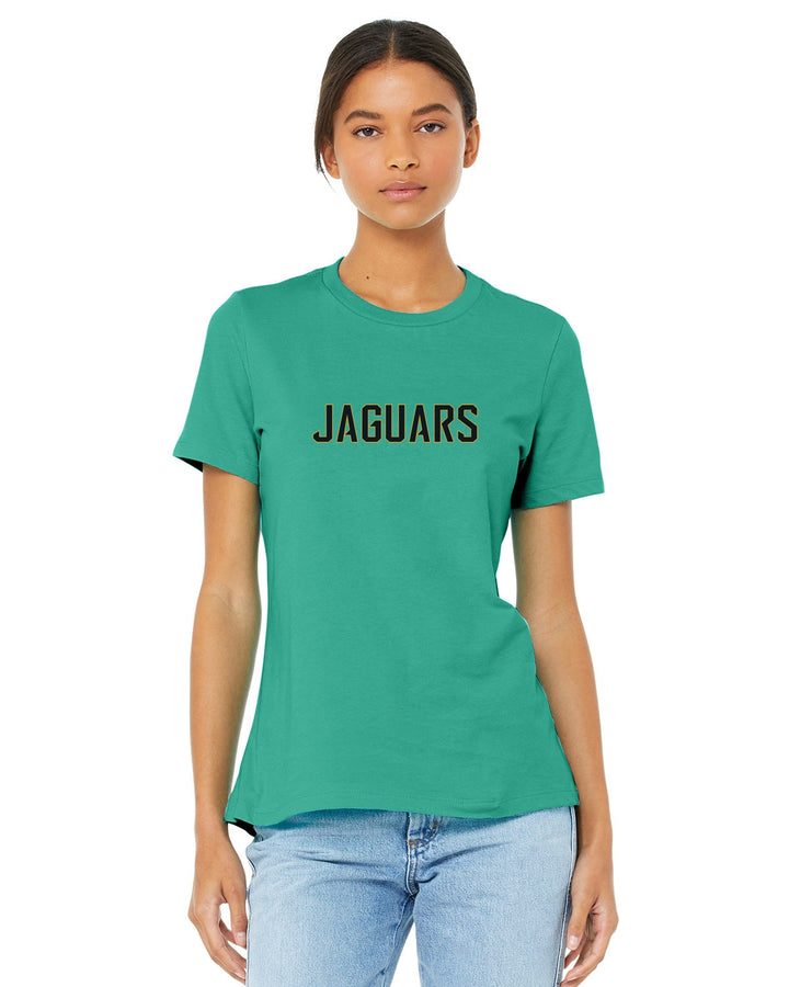 Camiseta de manga corta con diseño relajado Bella + Canvas de los Jaguars Flag Football para mujer (B6400)