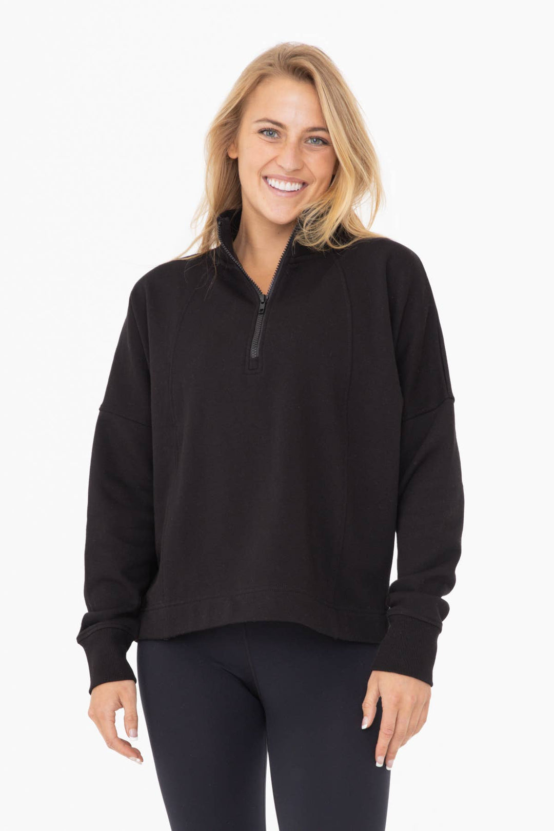 Mono B - Plush Half-Zip Fleece Pullover WOMEN