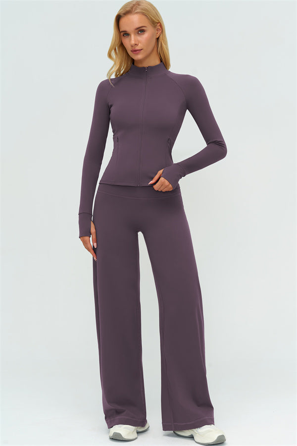 The Twirl Zip Jacket New Straight Leg Pants 2-Piece Set