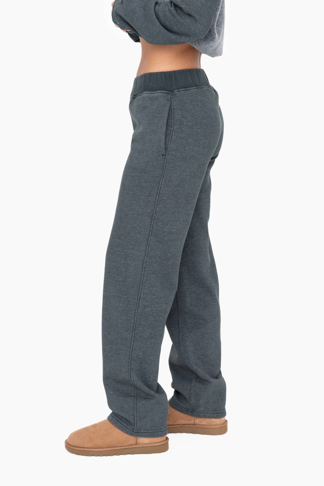 Mono B - Straight Leg Vintage Fleece Lounge Pants Women (KP12076)