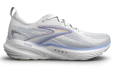 Brooks Glycerin 22 para mujer - Blanco/Garza azul/Albaricoque