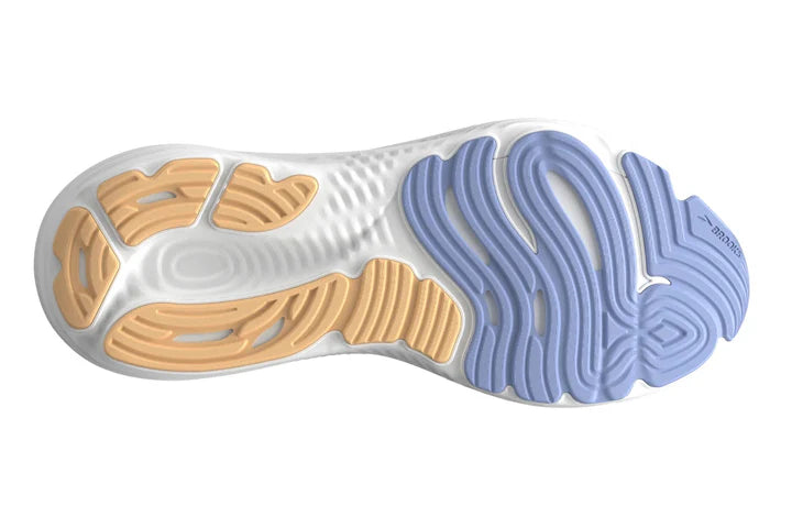 Brooks Glycerin 22 para mujer - Blanco/Garza azul/Albaricoque