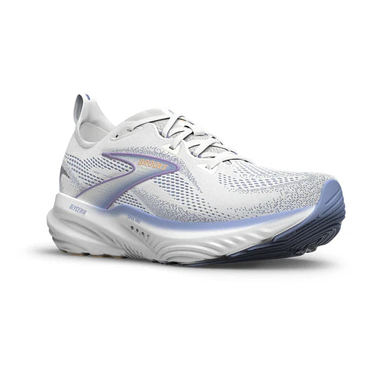 Brooks Glycerin 22 para mujer - Blanco/Garza azul/Albaricoque