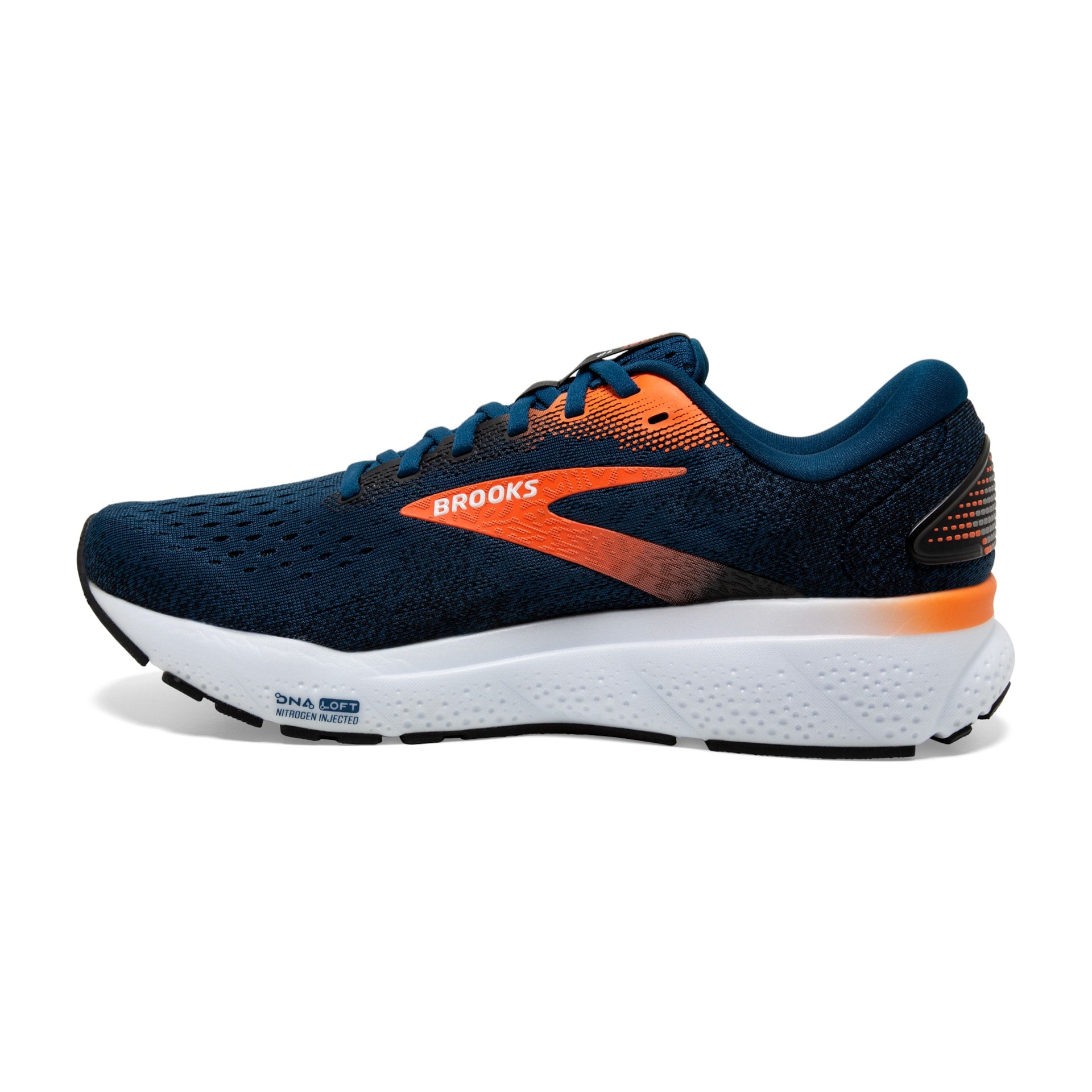 Brooks Mens Ghost 16- Blue Opal/Black/Nasturtium (1104181D474