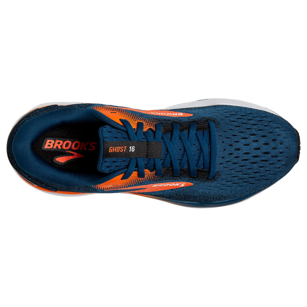 Brooks Ghost 16 para hombre: azul ópalo/negro/capuchina (1104181D474) 