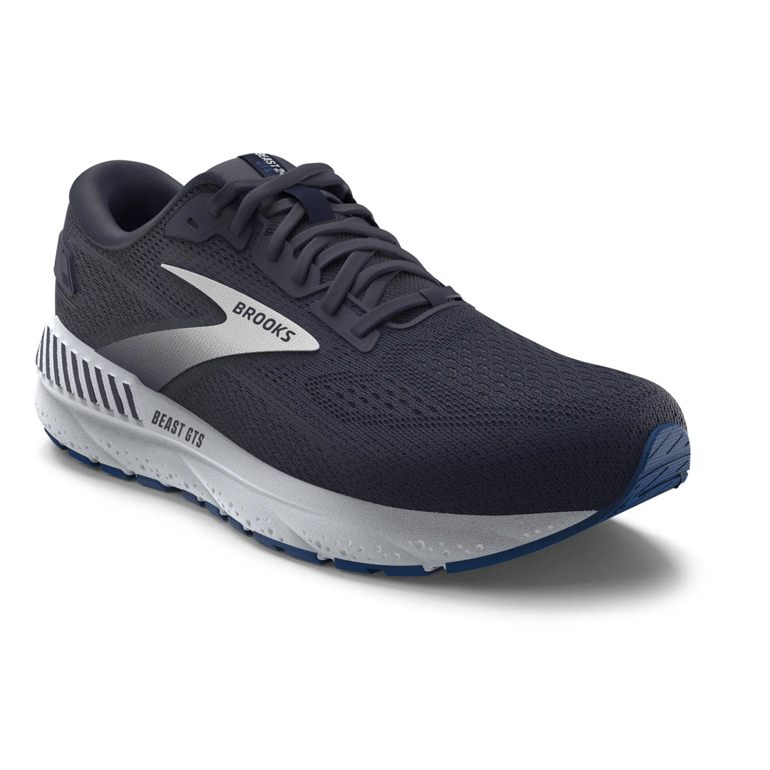 Brooks Beast GTS 24 Wide para hombre: color gris, azul marino y blanco (1104252E452)