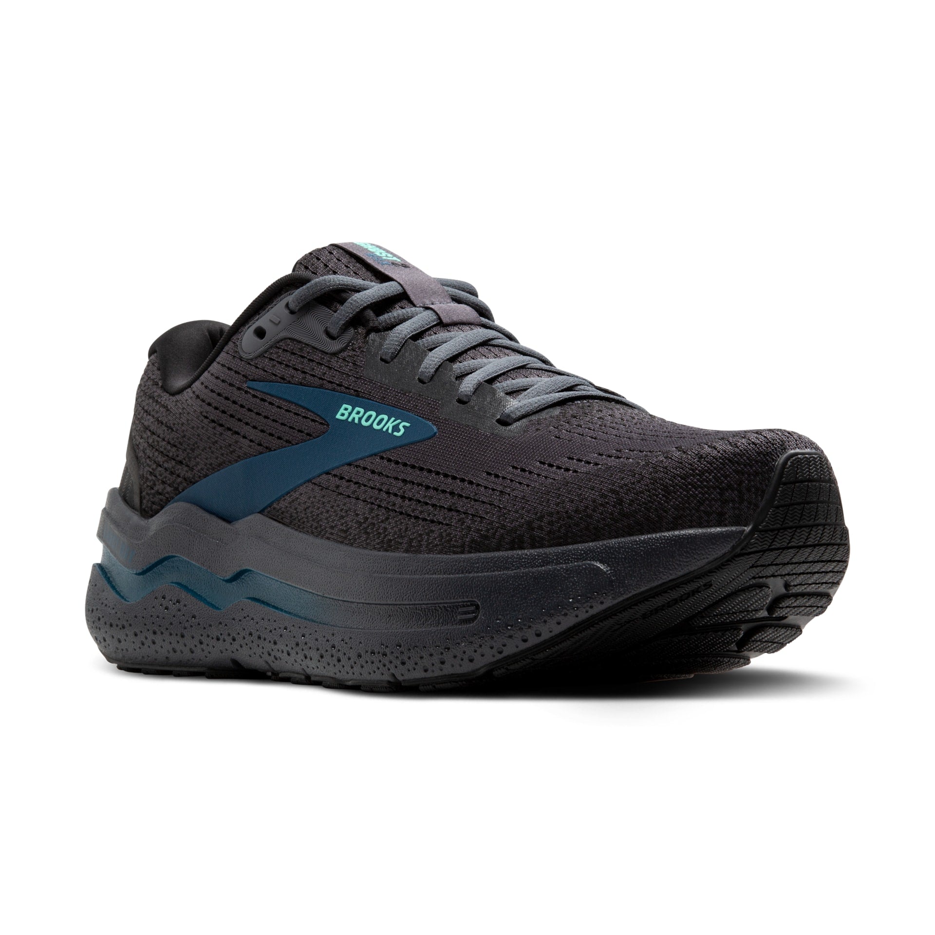 Brooks Mens Ghost Max 2- Ebony/Cockatoo/Blue Sapphire (1104311D081