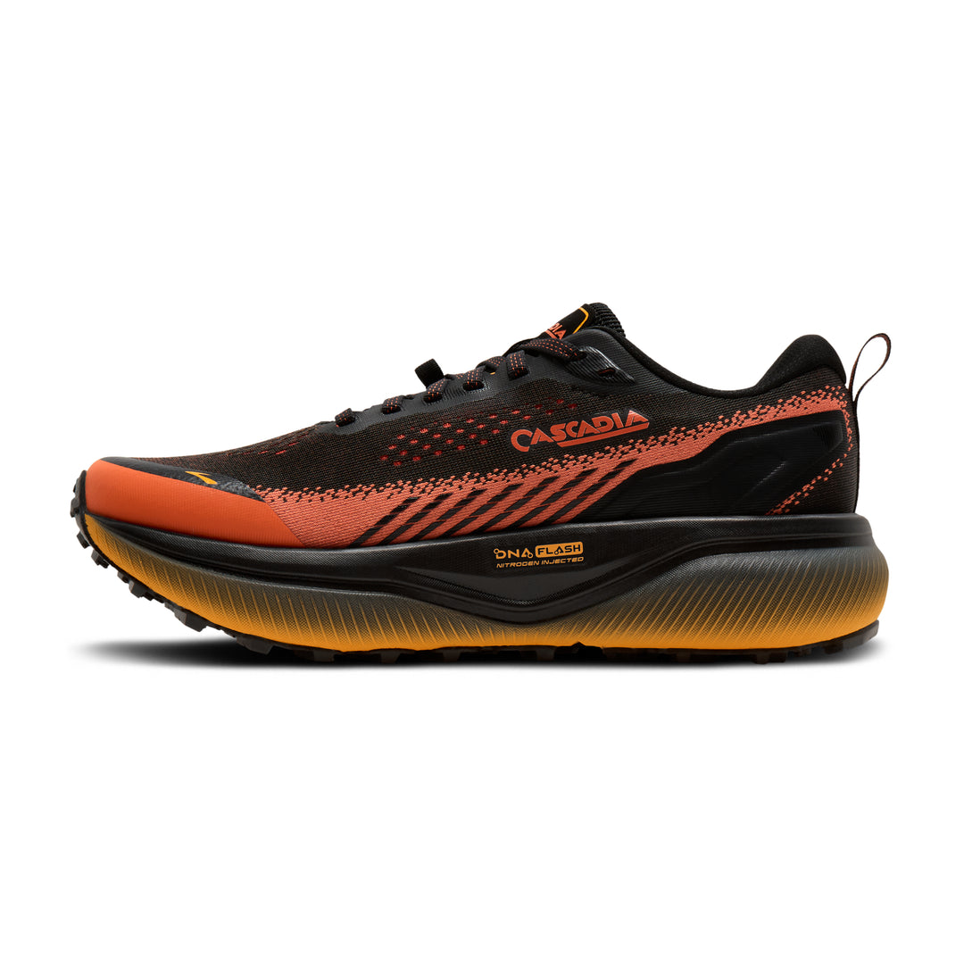 Brooks Men's Ghost Amp - Black/Tigerlily/Orange