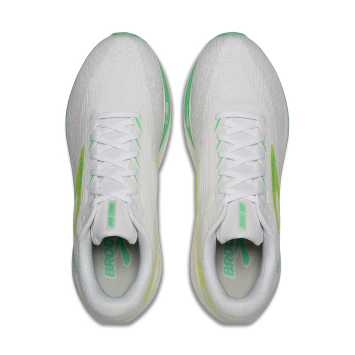 Brooks Men's Ghost Amp (Wide) - White/Paradise Green/Nightlife
