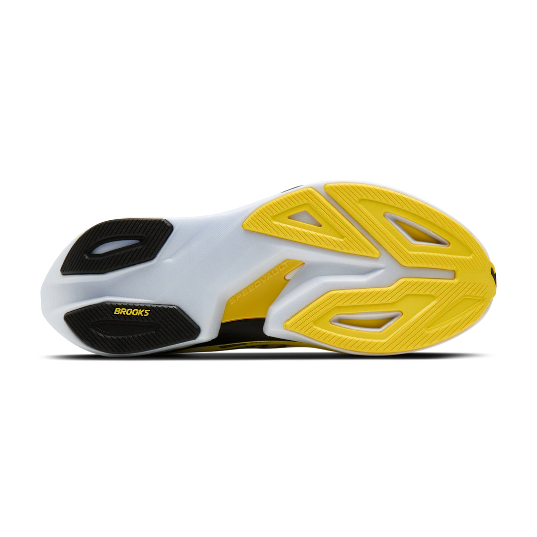 Brooks Men's Ghost Amp - White/Cyber Yellow/Black