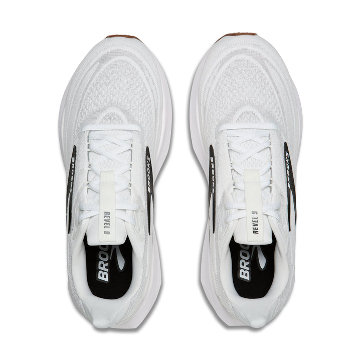 Brooks Men's Revel 9 (Wide) - White/Grey/Black top